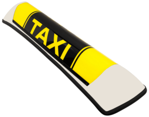 Barclay Toplight Taxi Dachzeichen weiß