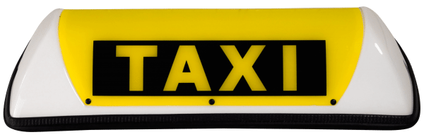 Das Barclay Baby Taxi Dachzeichen Frontansicht